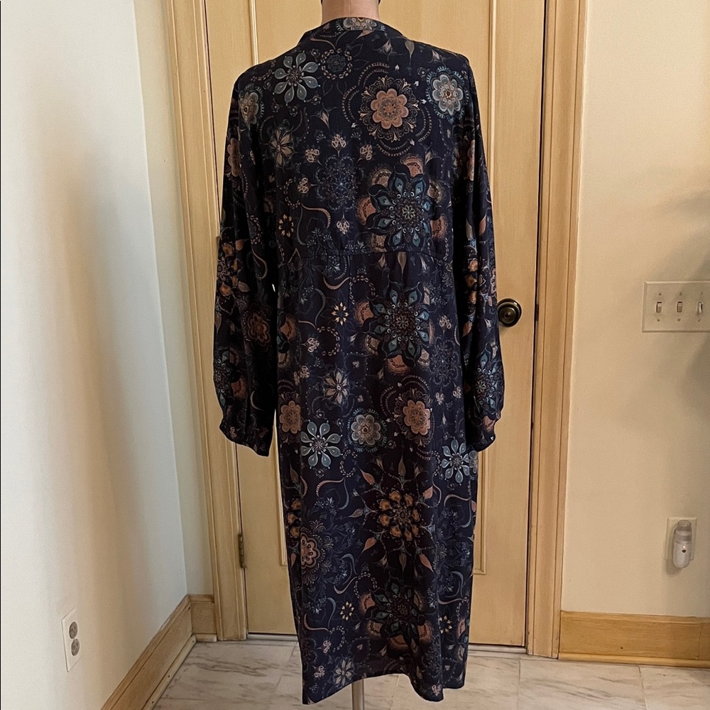 NOVICA "Celestial Day" Boho Granola Hippie Embroidered Empire Floral LS Midi XXL - Picture 5 of 16